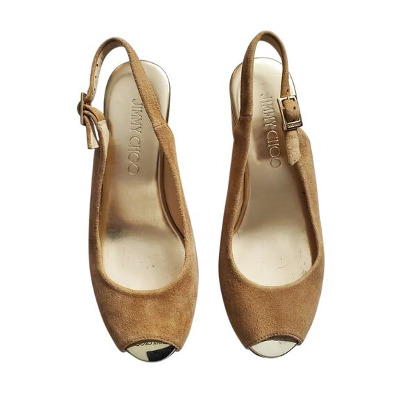 Jimmy Choo Praise Wedge Slingback Suede Platform Sandals - 35 EU - Picture 9 of 11